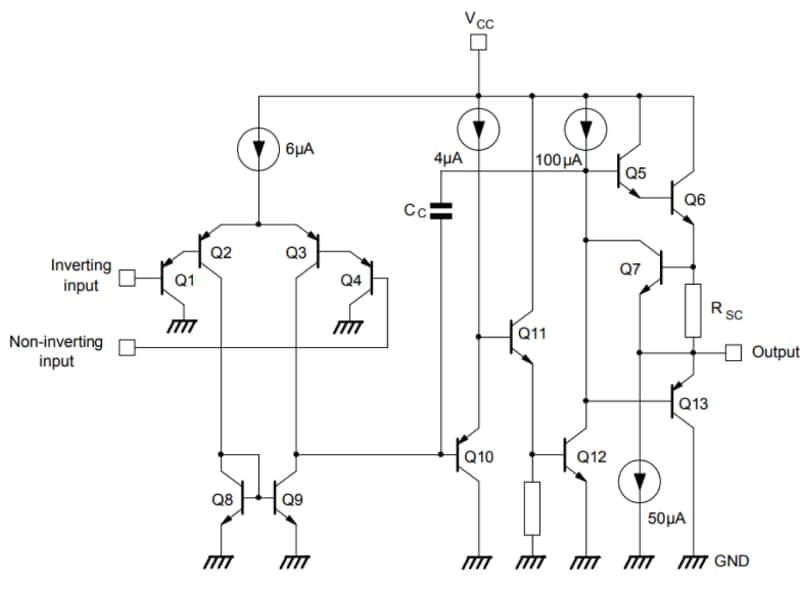 Schaltplan - STMicroelectronics LM2902B Stromsparender Vierfach-Operationsverstärker
